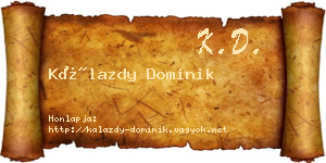 Kálazdy Dominik névjegykártya