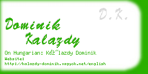 dominik kalazdy business card